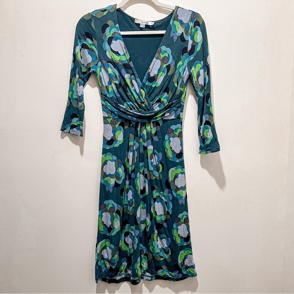 Boden Abstract Pattern 3/4 Sleeve Dress